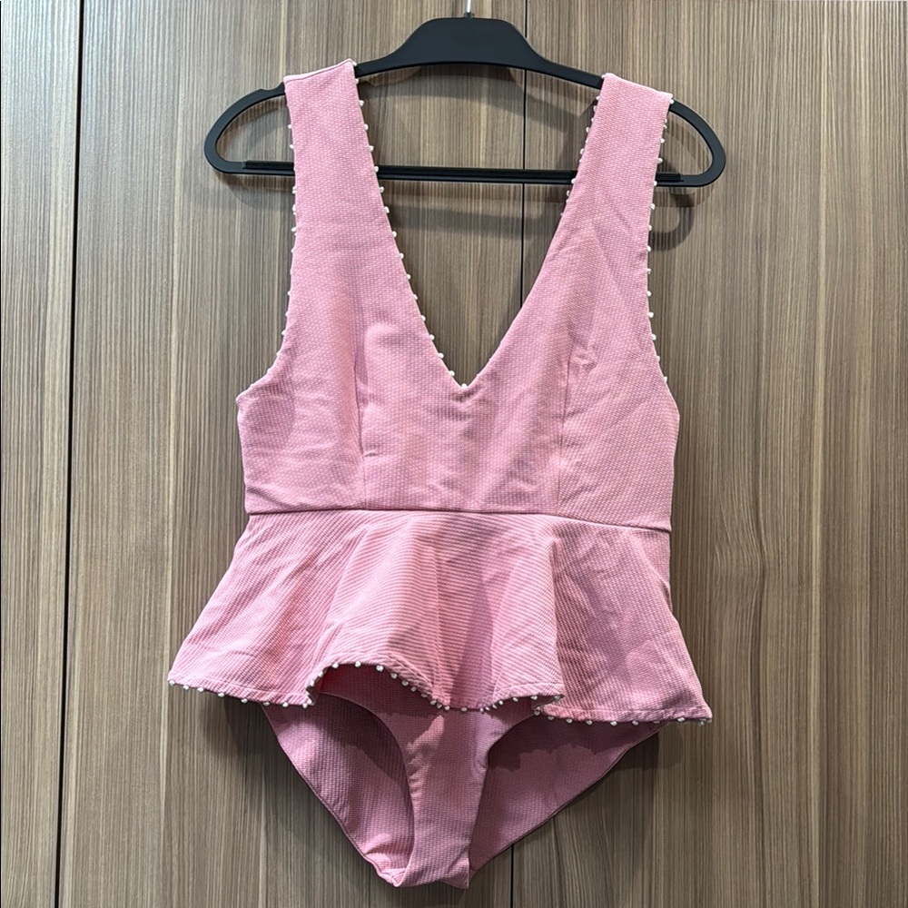 Marysia Swim Pink Peplum One-Piece Swimsuit